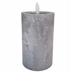 Świeca LED 7.5x12.5 imitacja marmuru z realistycznym efektem płomienia