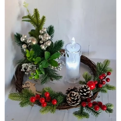 Świeca LED diamentowa 6.5x18cm ciepła lub zimna na baterie AA