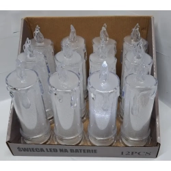 Świeca LED diamentowa 6.5x18cm ciepła lub zimna na baterie AA