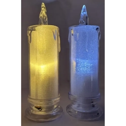 Świeca LED diamentowa 6.5x18cm ciepła lub zimna na baterie AA