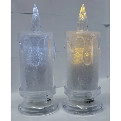 Świeca LED diamentowa 6.5x15cm ciepła lub zimna na baterie AA