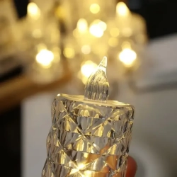 Świeczka kryształowa 6.5x3.6cm led wkład do znicza stroika na baterie