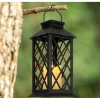 Lampion ozdobny solarny ze migoczącą świeczką led ogrodowy zewnętrzny