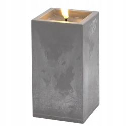 Świeca LED kwadrat imitacja marmuru z realistycznym efektem płomienia trzy rozmiary