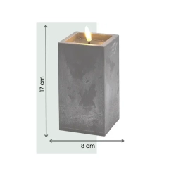 Świeca LED kwadrat imitacja marmuru z realistycznym efektem płomienia trzy rozmiary