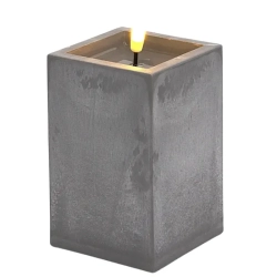 Świeca LED kwadrat imitacja marmuru z realistycznym efektem płomienia trzy rozmiary