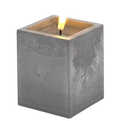 Świeca LED kwadrat imitacja marmuru z realistycznym efektem płomienia trzy rozmiary