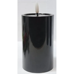 Świeca solarna LED 7.5cm czarna wodoodporna z efektem płomienia 3 rozmiary