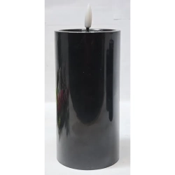 Świeca solarna LED 7.5cm czarna wodoodporna z efektem płomienia 3 rozmiary