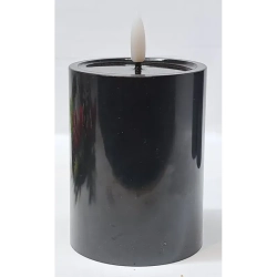 Świeca solarna LED 7.5cm czarna wodoodporna z efektem płomienia 3 rozmiary