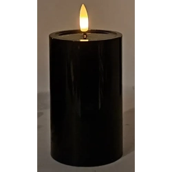 Świeca solarna LED 7.5cm czarna wodoodporna z efektem płomienia 3 rozmiary