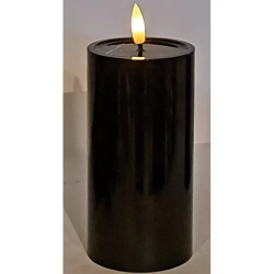 Świeca solarna LED 7.5cm czarna wodoodporna z efektem płomienia 3 rozmiary