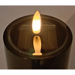 Świeca solarna LED 7.5cm czarna wodoodporna z efektem płomienia 3 rozmiary