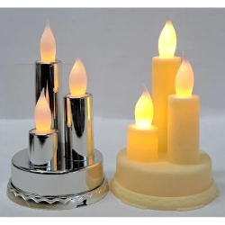 Potrójna świeczka led element stroika DIY wkład do znicza 2 kolory