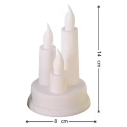 Potrójna świeczka led element stroika DIY wkład do znicza 2 kolory