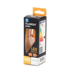 Żarówka LED Filament Bursztynowa C35 E14 4W