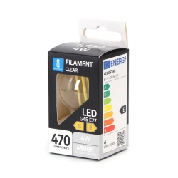 Żarówka LED Filament Przezroczysta G45 E27 4W