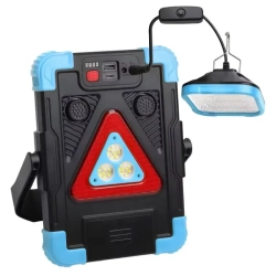 Trójkąt ostrzegawczy LED z funkcją lampy roboczej. Solarny 4 tryby 1500LM.