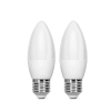 2 x Żarówka LED C37 E27 7W 620lm zimna do biura energooszczędna