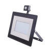Halogen LED 100W 10000lm czarny ultracienki z czujnikiem neutralny do biura