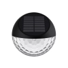 Lampa ścienna solarna LED RGB czarna do efektownego oświetlenia zewnętrznego - czarna kopuła z fakturą plastra miodu