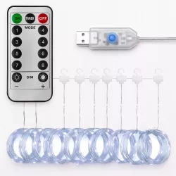 Kurtyna LED USB 5V 300 LED 3x3m pilot 6500K Vipelectro — zdjęcie 3
