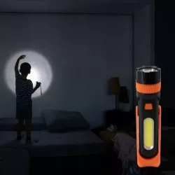 Latarka LED 3W COB + 3W LED 3xAAA Vipelectro — zdjęcie 5
