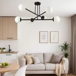 Żyrandol LED E27 Bali-12 74cm x6 czarny — zdjęcie 6