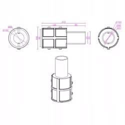 Adapter do słupa oświetleniowego prosty 80mm-60mm Vipelectro — zdjęcie 3