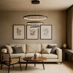 Żyrandol LED Coma 20/40/60cm 77W czarny — zdjęcie 4