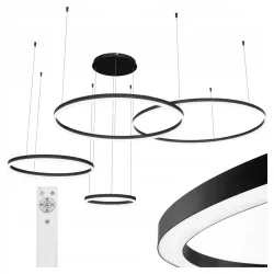 Żyrandol LED Mundo 40/60/80/100cm 119W czarny 3CCT Vipelectro — zdjęcie 2