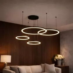 Żyrandol LED Mundo 40/60/80/100cm 119W czarny 3CCT Vipelectro — zdjęcie 6