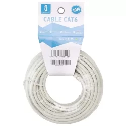 Kabel sieciowy CAT6 10 m z wtykiem RJ45 biały okrągły — zdjęcie 3