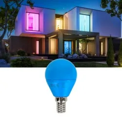 Żarówka LED G45 E14 4W niebieska blister 1 szt — zdjęcie 3
