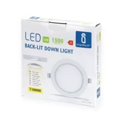 Panel Downlight podtynkowy okrągły LED E6 12W Ciepły 1300lm Aigostar — zdjęcie 3