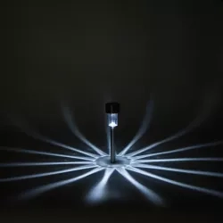Lampa solarna do trawnika stal nierdzewna 6500K 6 szt. proste klosze — zdjęcie 3