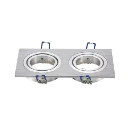 Oprawa podtynkowa podwójna do lamp sufitowych srebrna Aigostar model 273233623 — zdjęcie 2