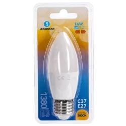 Żarówki LED C37 E27 14W 3000K 2 szt. blister — zdjęcie 4
