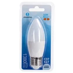 Żarówka LED C37 E27 14W 6500K zimna biała blister 1 sztuka — zdjęcie 5