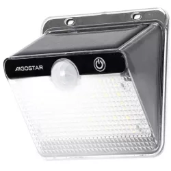 Lampa solarna ścienna z czujnikiem, 6500K, pojedyncza strona, kryształowa kratka — zdjęcie 2