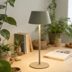 Lampka biurkowa LED 5W szara metalowa 3 barwy światła 3600mAh IP44 — zdjęcie 6
