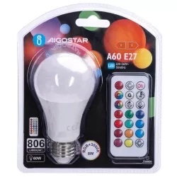 Żarówki LED A60 E27 8W RGB 1 szt. blister — zdjęcie 6