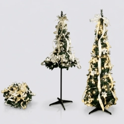 Christmas tree Low voltage Foldable Christmas tree White gold decorations White light Dark green cab