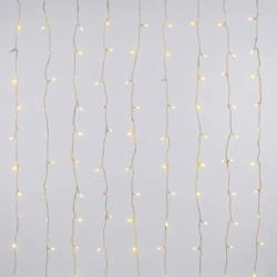 Kurtyna świetlna 3x1,8 m z 588 ciepłymi LED na 31 paskach z zasilaczem do przytulnego klimatu