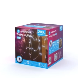 Łańcuch świetlny LED niskonapięciowy płaski sople fala przezroczysty kabel biała barwa 3M+10M*0.6M 200LED 10cm 8 funkcji pamięć timer OFF IP