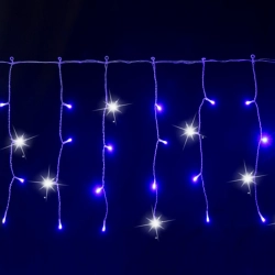 String Lights Low voltage Connectable Flat string lights Icicle flush Transparent cable Blue light 3M+5M*0.4M 200LED 10cm spacing 50 strips Constant O