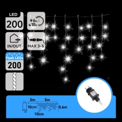 String Lights Low voltage Connectable Flat string lights Icicle wave Transparent cable White light 3