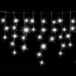 String Lights Low voltage Connectable Flat string lights Icicle wave Transparent cable White light 3M+5M*0.6M 200LED 10cm spacing 50 strips Constant O