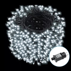 Zewnętrzne lampki choinkowe 1000 LED zimna biel 50 m + 3 m do efektownego oświetlenia świątecznego