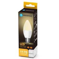 Żarówka LED świeczka C37 E27 12W 1170lm ciepła do salonu energooszczędna - biała matowa obudowa e27